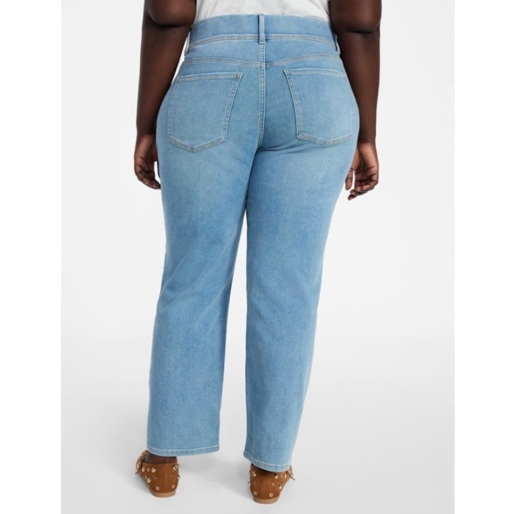 Terra & Sky High Rise Pull-On Straight Leg Jeggings 4X (28W) Medium Wash NWT - Picture 3 of 9